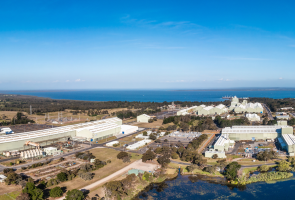 Western Port facility low aerial shot