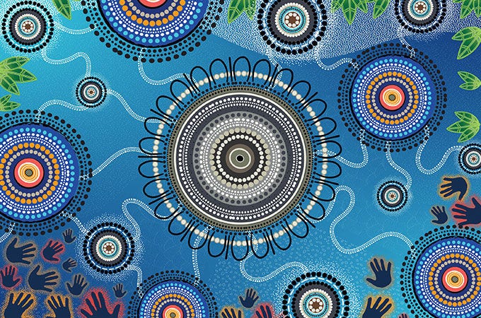 Artwork titled ‘Muru’ (a Dharawal word meaning Country/Path)by JS Koori Designs